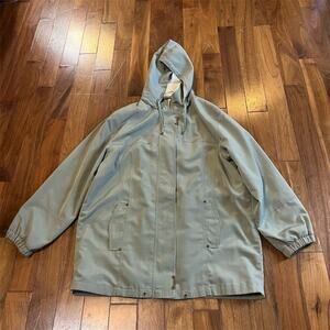 Braetan Women's Hooded Raincoat Green Long Zip Casual Spring Size L